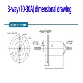 Slip Ring Electrical Slip Ring Slip Ring Connector Motor Slip Ring Rotating Connector Slip Ring Electrical Connector 3 Wires 30A Diameter 22mm