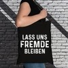 Fabric Bag Jute Bag Long Handle with Saying Lass Uns