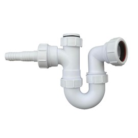 Multi-fit Sink Swivel P Trap with a Horizontal Nozzle 40mm (1.1/2"), Complete with 75mm Water Seal, Compliant with BS EN 247-1:2002 Standard