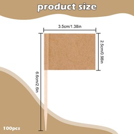 100 Pcs Food Labels – Writable Food Flags for Buffets, Cupcake Toppers, and Cheese Labels (3.5 x 2.5cm) for Parties, Baby Showers, and Fruit Salad Cocktail Sticks