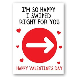 Second Ave Funny I'm So Happy I Swiped Right For You Valentine's Day Card For Him/Her