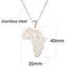 SAELACY 18K Gold Plated Stainless Steel Africa Map Pendant Necklace