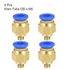 sourcing map 4pcs Straight Pneumatic Push Connection Connectors M5 Male