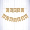 Umrah Mubarak Hessian Banner – Rustic Burlap Flag Bunting for