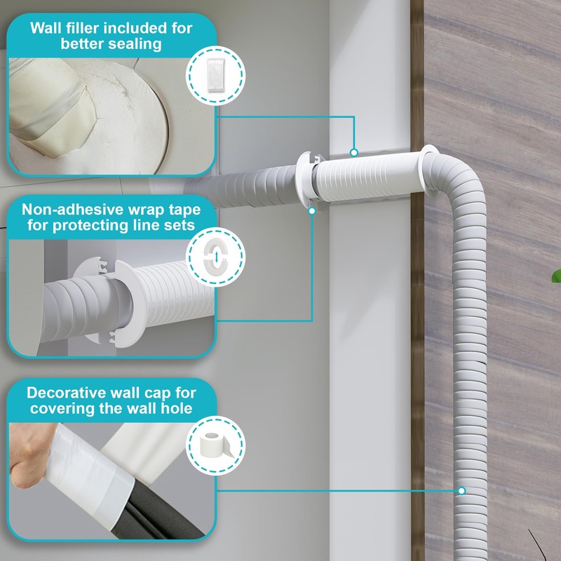 Chiligent Mini Split Cover Wall Sleeve for AC Line Set,