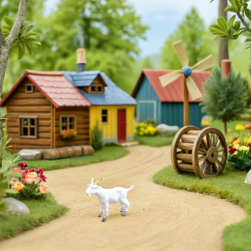 FUNOMOCYA 6Pcs Mini Goat Figurines Realistic Goat Statues for Home