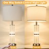 SAIWEYA Crystal Table Lamps Modern 3-Way Dimmable Bedside Lamp with