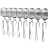40 PCS Stainless Steel Curtain Hooks,Long Curtain Hooks
