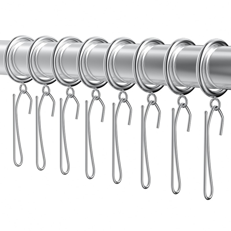 40 PCS Stainless Steel Curtain Hooks,Long Curtain Hooks