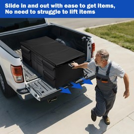 Mixsuper Truck Bed Organizer Fits Any Truck Size, Heavy Duty Truck Bed Storage With Straps For Groceries, Adjustable Trunk Organizer For Suv For Pickup, Convenient Accessories For Installation