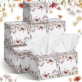 Fourluoo 12 Pack Spring Wildflowers Facial Tissues Cube Boxes 600 Sheets 3 Ply Small Floral Flower Square Face Tissues Bulk for Spring Summer Car Bedroom Party Supplies