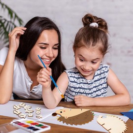 DKINY Pack of 10 3D Wooden Hedgehogs Hedgehog Wooden Craft Sets for Children in 2 Sizes, Creative Art & Craft Supplies, 3D Hedgehogs for Crafts and Painting, Ideal Gifts for Boys Girls in Autumn