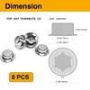 8PCS 1/2” Push Nuts Axle Cap, Push on Pushnut Spring