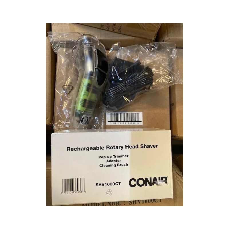 Conair Cord/Cordless Rechargeable Triple Rotary Head Shaver Pop-up Trimmer Clear