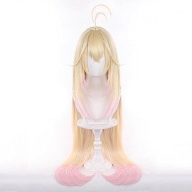 Moriya Ruruka Cosplay Wig, Long, Gold, Pink, Full Wig with Dedicated Net, Anime, Cosplay, Disguise, School Festival, Cultural Festival, Christmas, Halloween