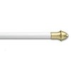 Graber 7/16-Inch Round Cafe Curtain Rod (48 to 84-Inch Width, White with Brass Finials)