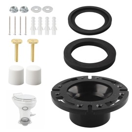 Llhhs RV Toilet Seal and 3" Socket Floor Flange Kit for Dometic 300/310/320 RV Toilet Replacement Parts 385345892 Flange,385311658 Flush Ball Seal and 385311652 Base Seal Gasket for Dometic Toilet