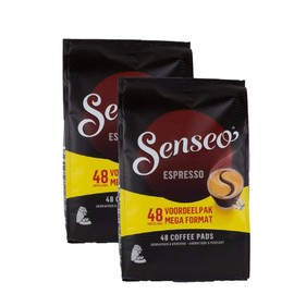 Senseo Espresso Dark Roast Coffee Pods – 96 Count (2 Packs) – Concentrated Strong Flavor with Rich Crema – Single-Serve Coffee Pads Compatible with PeleCom Machines