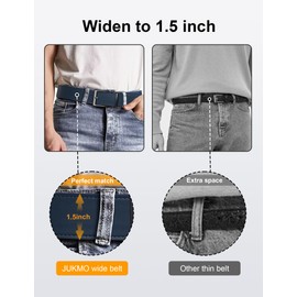 JUKMO 1.5" (38mm) Leather Ratchet Belt for Men in Gift Box (Blue, Small)