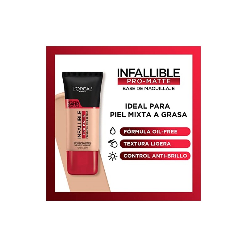 L'Oreal Paris, Base De Maquillaje Líquida De Larga Duración, Infallible