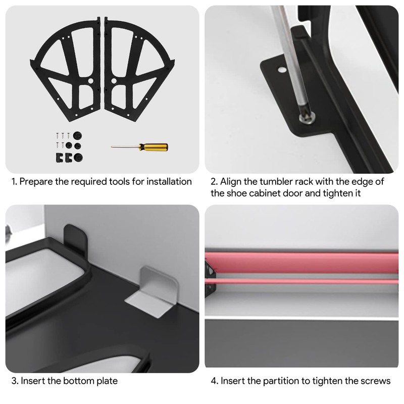 Tilt Fitting for Shoe Cabinets, Shoe Rack, Pack of 4