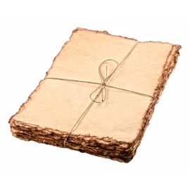 LEATHER VILLAGE 水彩紙-8X6インチ-ミクストメディア水彩紙-200GSM厚手のデッケルエッジバージンコットン手作り紙-ヴィンテージトーン M サイズ アンティーク/ヴィンテージ