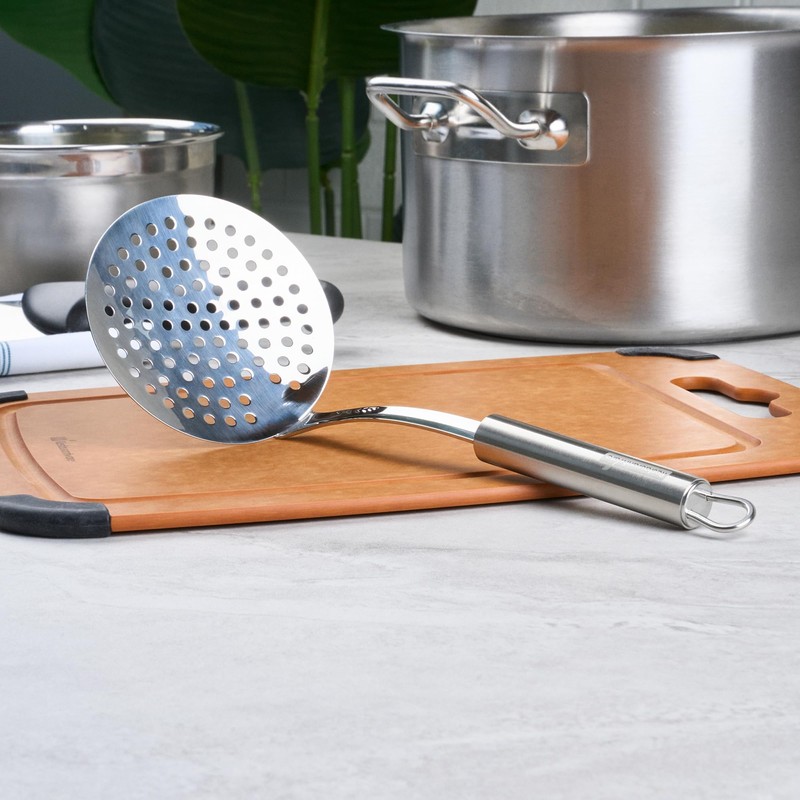 Restaurantware-German Standard Kitchen Skimmer Spoon, 1 Heavy-Duty Strainer Spoon -