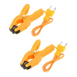 Hicello 2 PCS K-Type HVAC Temperature Clamp with Banana Plug Adapter - Thermocouple Sensor for HVAC & Plumbing (-40°F to 392°F), Yellow HT-05K