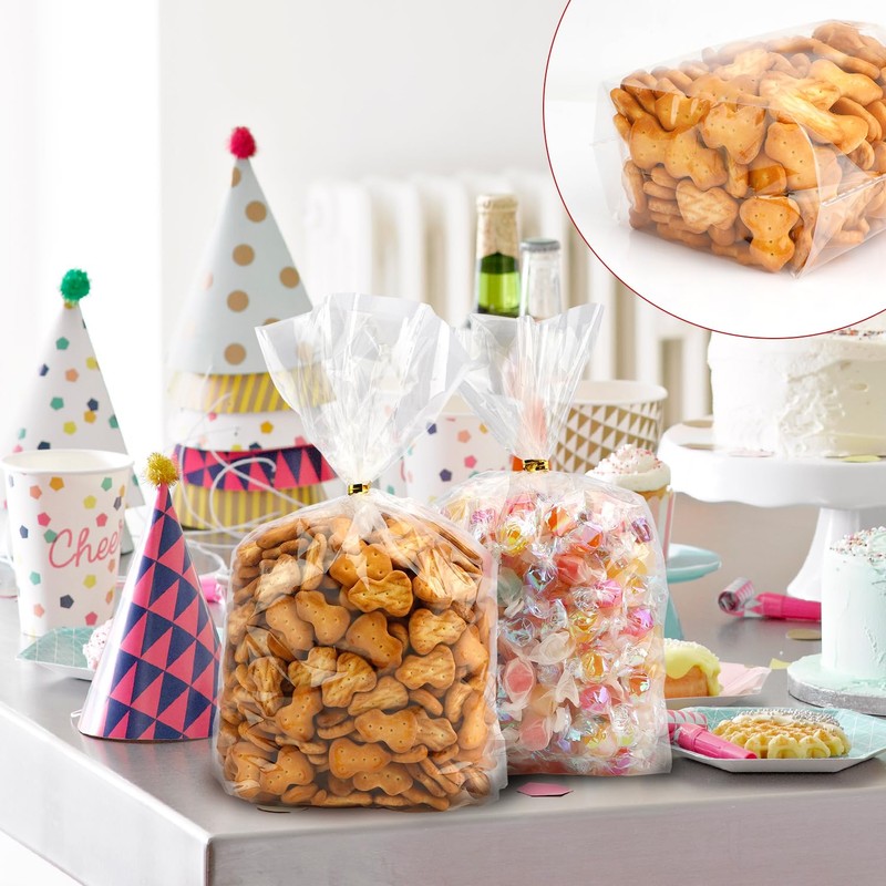 Candy Bags, Cookie Bags, Plastic Bags for Food, Christmas Cellophane