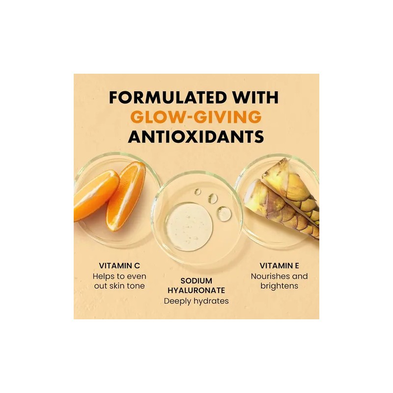 Crema Hidratante Facial Con Vitamina C, Ácido Hialurónico Y
