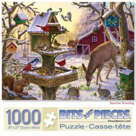 Bits and Pieces – 1000 Piece Jigsaw Puzzle for Adults – Sunrise Feasting - Jigsaw Puzzle by Artist Liz Goodrick Dillon, Completed Puzzle Size: 20" x 27"