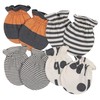 Grow by Gerber - Manoplas para bebés (4 unidades), Gris/Marfil/Naranja,