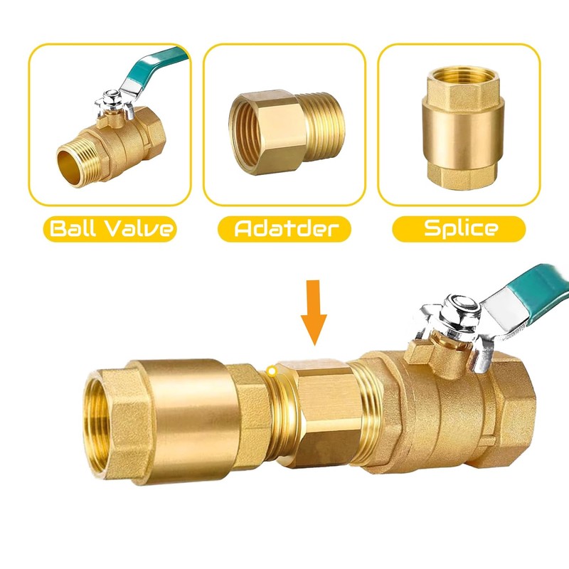 4Pcs Brass Pipe Fitting, 1/2" NPT Male Pipe x 1/2"