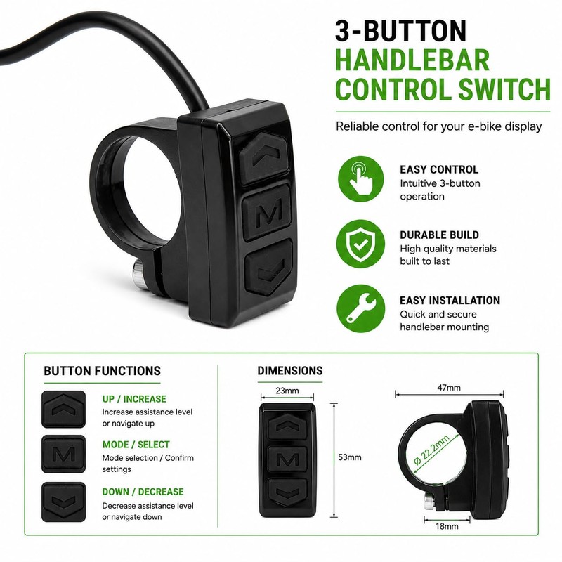 Full Colour SW900 E-Bike Display 24V-72V, TFT LCD Screen, USB