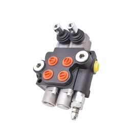 netuera Hydraulic Valve 2 Spool Double Acting Hydraulic Valve 11 GPM Hydraulic Directional Control Valve 3625 PSI SAE Ports for Tractors Loaders, Gray, 8.7x7.1x3.6