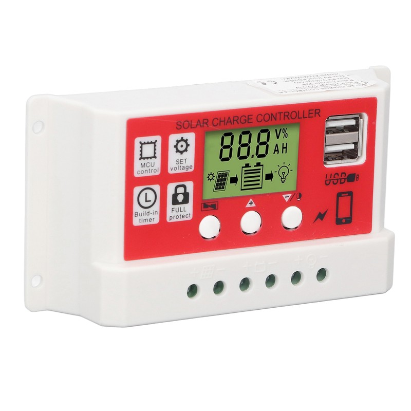 Solar Charge Controller PWM Lithium Battery Photovoltaic Charge Regulator LCD
