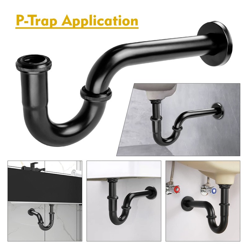 JEAPHA Stainless Steel P-Trap - 1 1/4 Inch Bathroom Basin