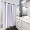 GCIREC Stripe Shower Curtain, Blue Purple Grey Stripe Minimalism Aesthetics
