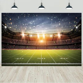 7x5ft Football Backdrop Stadium Football Game Spotlight Confetti Audiences Photography Background Football Field Sport Game Theme Kids Birthday Party Decorations Photo Studio Props