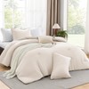 Andency Beige King Size Comforter Set, 3 Pieces Boho Bed