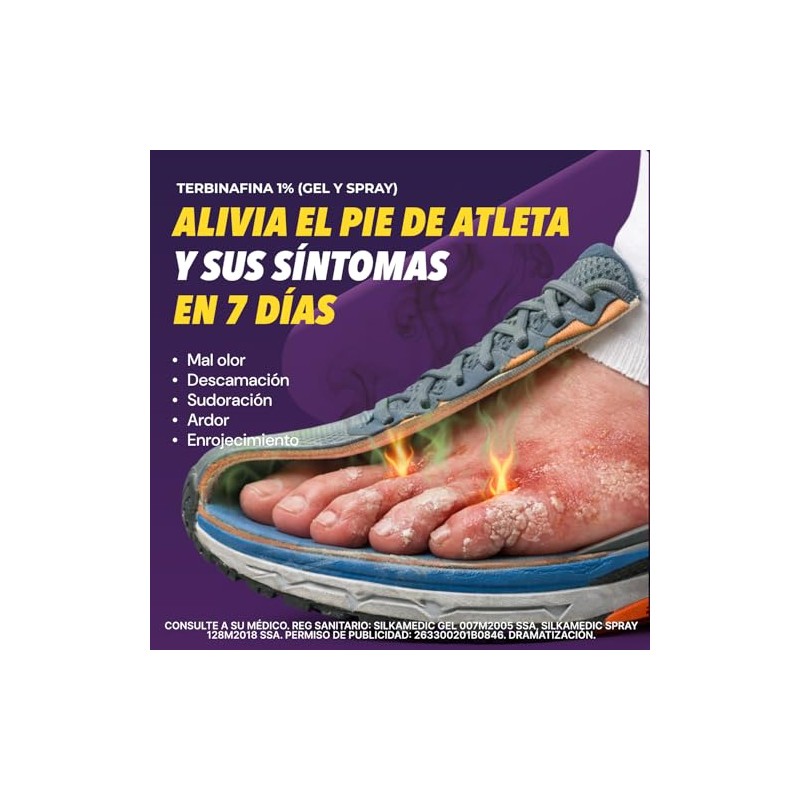 Silkamedic SILKA MEDIC Gel Antimicótico para PIE DE ATLETA, 2