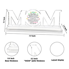 Kaecery Gifts for Dear Mom Acrylic,Stepmom Birthday Gift Ideas,Bonus Mom Best Thank You Gifts From Daughter Son,Thank You for Everything Acrylic Plaque with Stand