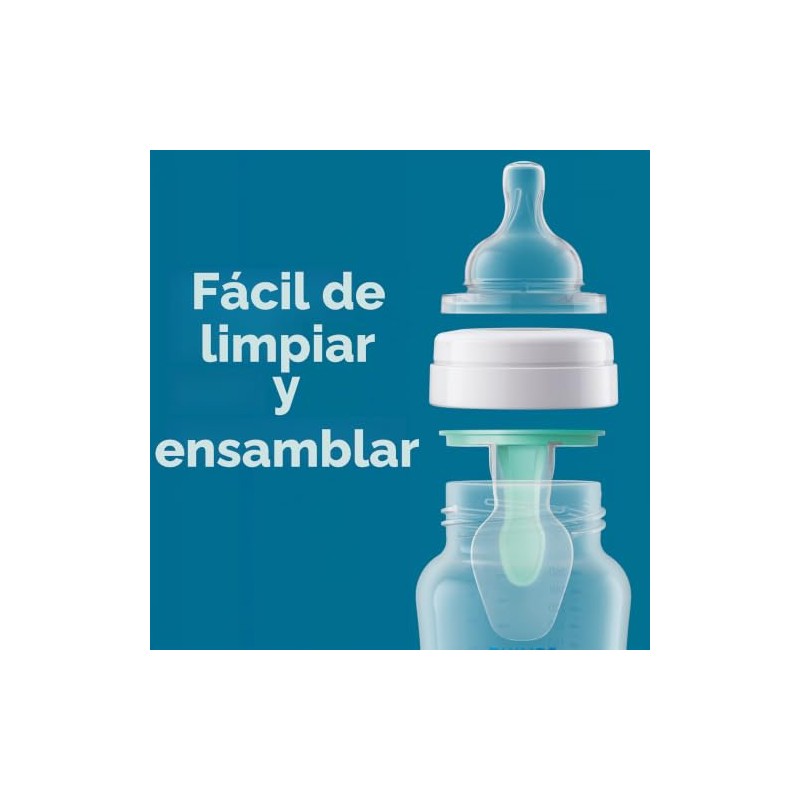 Philips Avent SCY703/02 - Biberón anticólico con ventilación sin aire,