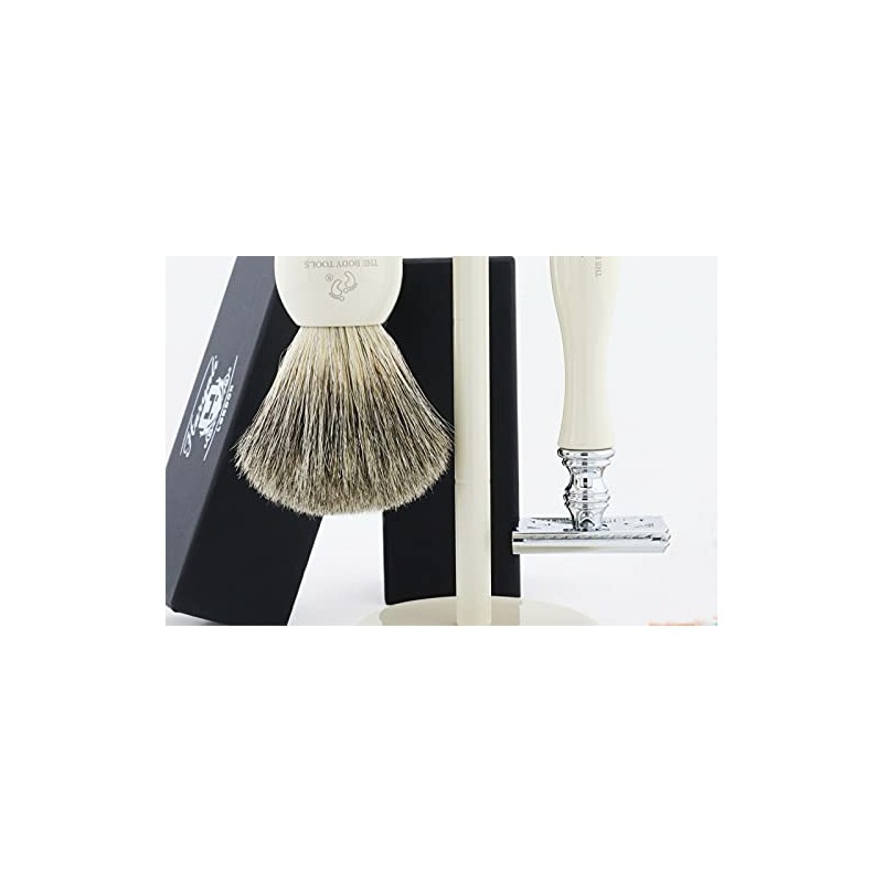 Classic Wet Razor Set with Safety Razor and Badger Hair