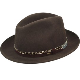 Bailey 1922 Acker Fedora Litefelt Hat Wool Felt Hat Rain Hat Outdoor Hat S (54-55 cm) - Brown), Midnight Brown