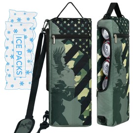 Bolsa enfriadora de golf, bolsa de hielo con aislamiento de lados suaves, capacidad para 6 paquetes de latas o 2 botellas de vino, funda de cerveza de camuflaje gris, color negro, se adapta discretamente a bolsas de golf