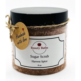Beauty Baths Harvest Spice Sugar Scrub Exfoliating Body Scrub holiday gift for her bath