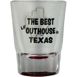 Buc-ee's Themed Shot Glass (The Best Lil' Outhouse in Texas) 3" Heavy Glass