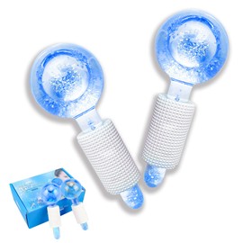 Smasener Ice Globes for Facials, Ice Globes, 2 Pieces Facial Ice Globes, Cooling Globes, Globes for Face, Neck & Eyes, Firming the Skin, Reducing Puffy and Wrinkles (Packed as a Pair, Blue)