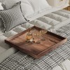 Ottoman Tray for Living Room Wood Serving Tray Large Square